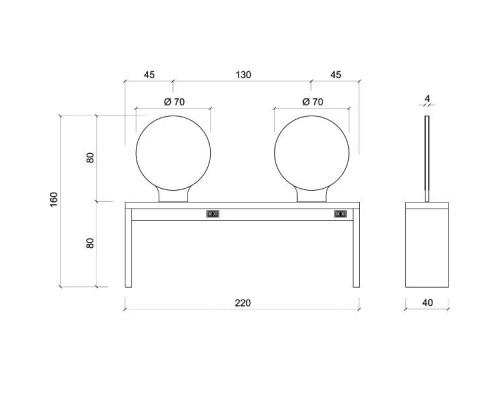 Зеркало парикмахерское JADBAR Round Mirror 4P